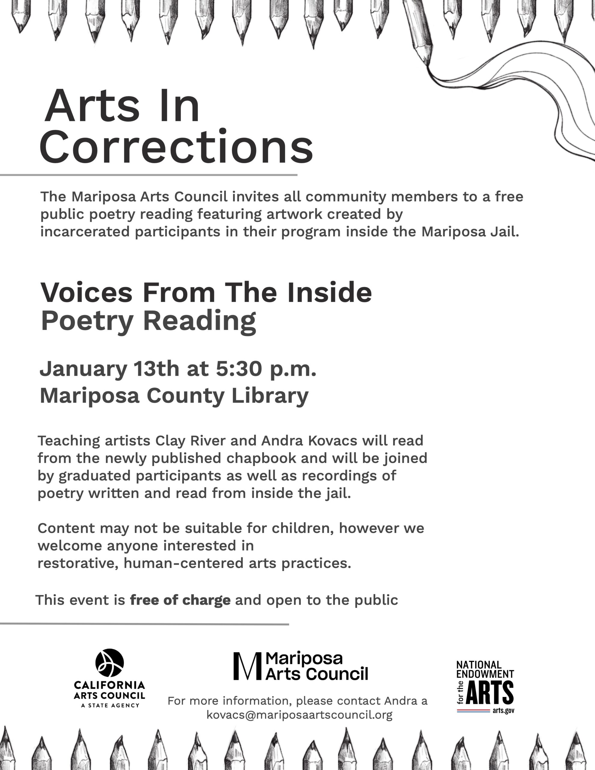 Arts in Corrections POETRY READING